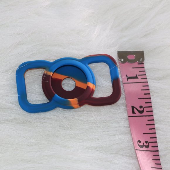 Dog Collar AirTag Holder - Tie Dye Orange, Maroon, Blue Silicone - Picture 4 of 4